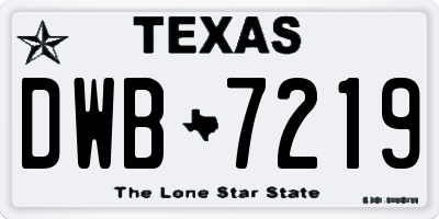 TX license plate DWB7219