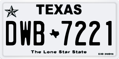 TX license plate DWB7221