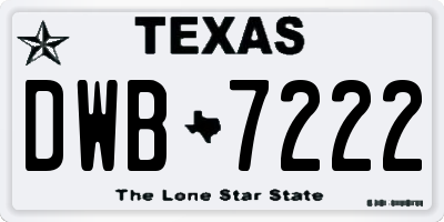 TX license plate DWB7222