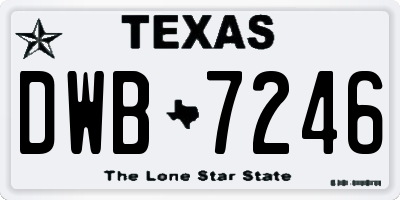 TX license plate DWB7246