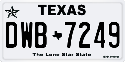 TX license plate DWB7249