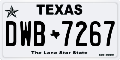 TX license plate DWB7267
