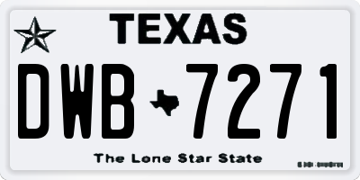 TX license plate DWB7271