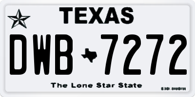 TX license plate DWB7272