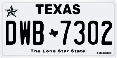 TX license plate DWB7302