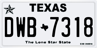 TX license plate DWB7318