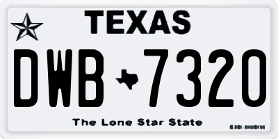 TX license plate DWB7320