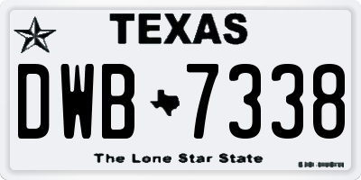 TX license plate DWB7338