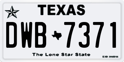 TX license plate DWB7371