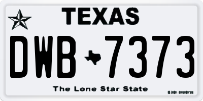 TX license plate DWB7373