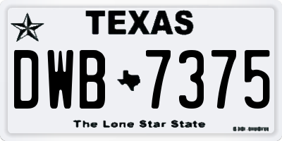 TX license plate DWB7375