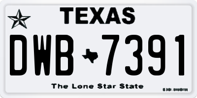 TX license plate DWB7391