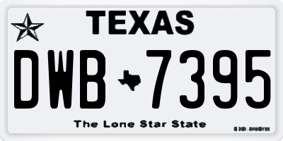TX license plate DWB7395