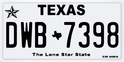 TX license plate DWB7398