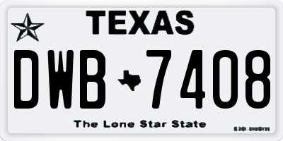 TX license plate DWB7408