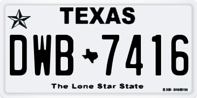 TX license plate DWB7416