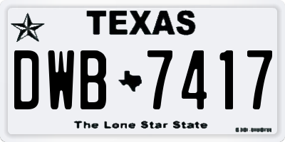 TX license plate DWB7417