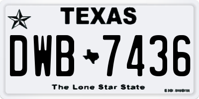 TX license plate DWB7436