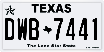 TX license plate DWB7441