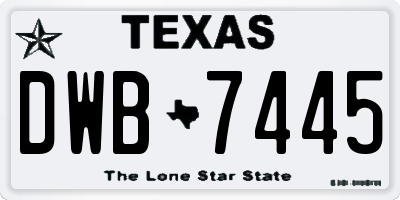 TX license plate DWB7445