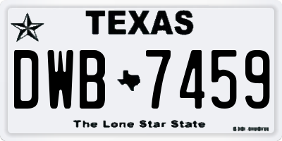 TX license plate DWB7459