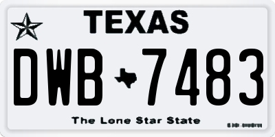 TX license plate DWB7483