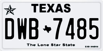 TX license plate DWB7485