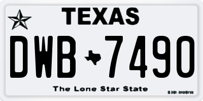 TX license plate DWB7490