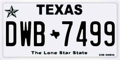 TX license plate DWB7499