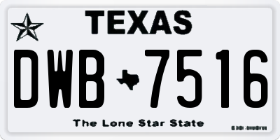 TX license plate DWB7516
