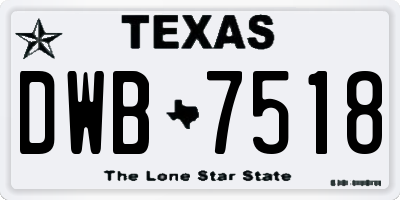 TX license plate DWB7518