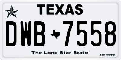 TX license plate DWB7558