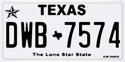 TX license plate DWB7574