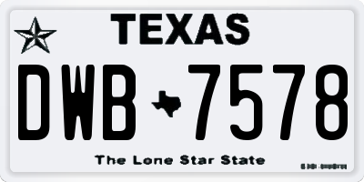 TX license plate DWB7578