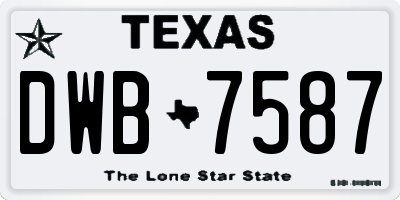 TX license plate DWB7587