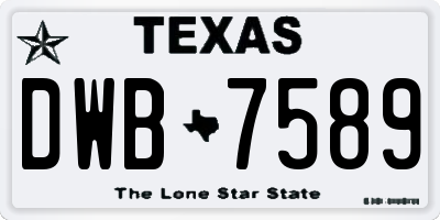 TX license plate DWB7589