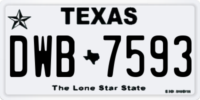 TX license plate DWB7593