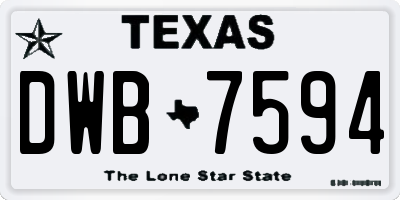 TX license plate DWB7594