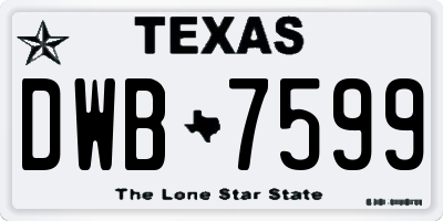 TX license plate DWB7599