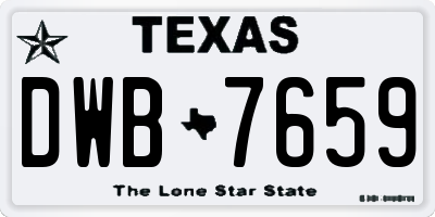 TX license plate DWB7659