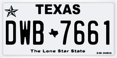 TX license plate DWB7661