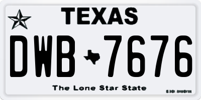 TX license plate DWB7676