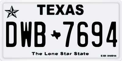TX license plate DWB7694