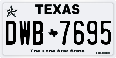 TX license plate DWB7695