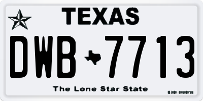 TX license plate DWB7713