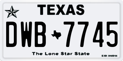 TX license plate DWB7745