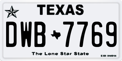 TX license plate DWB7769