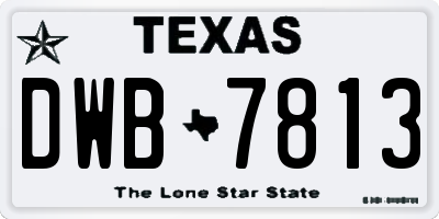 TX license plate DWB7813