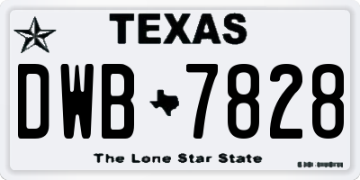 TX license plate DWB7828