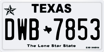 TX license plate DWB7853